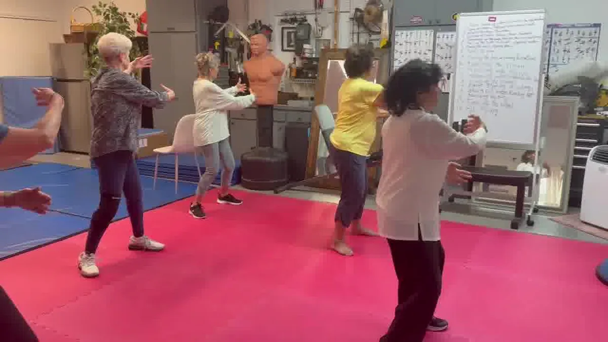Older adults practicing gentle Tai Chi Qi Gong together in Heath, shown on the Royse City page