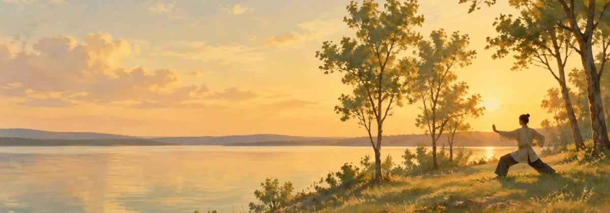 Peaceful painted lake scene inspired by Fate, Texas